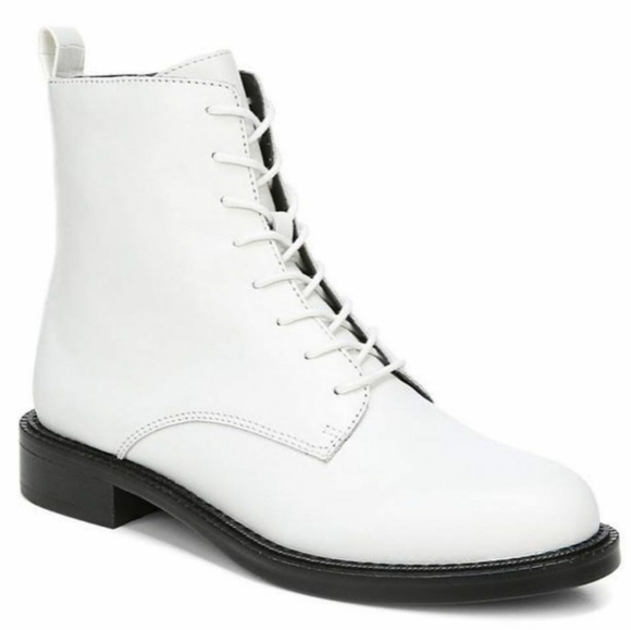 Sam Edelman Nina Lace Up Boots White  Size 8 Combat Ankle Boots - Picture 1 of 7